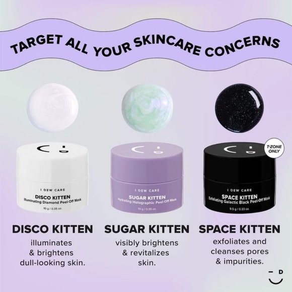 [NIB] I DEW CARE Mini Meow Trio - 3 Chrome Masks - Picture 2 of 8